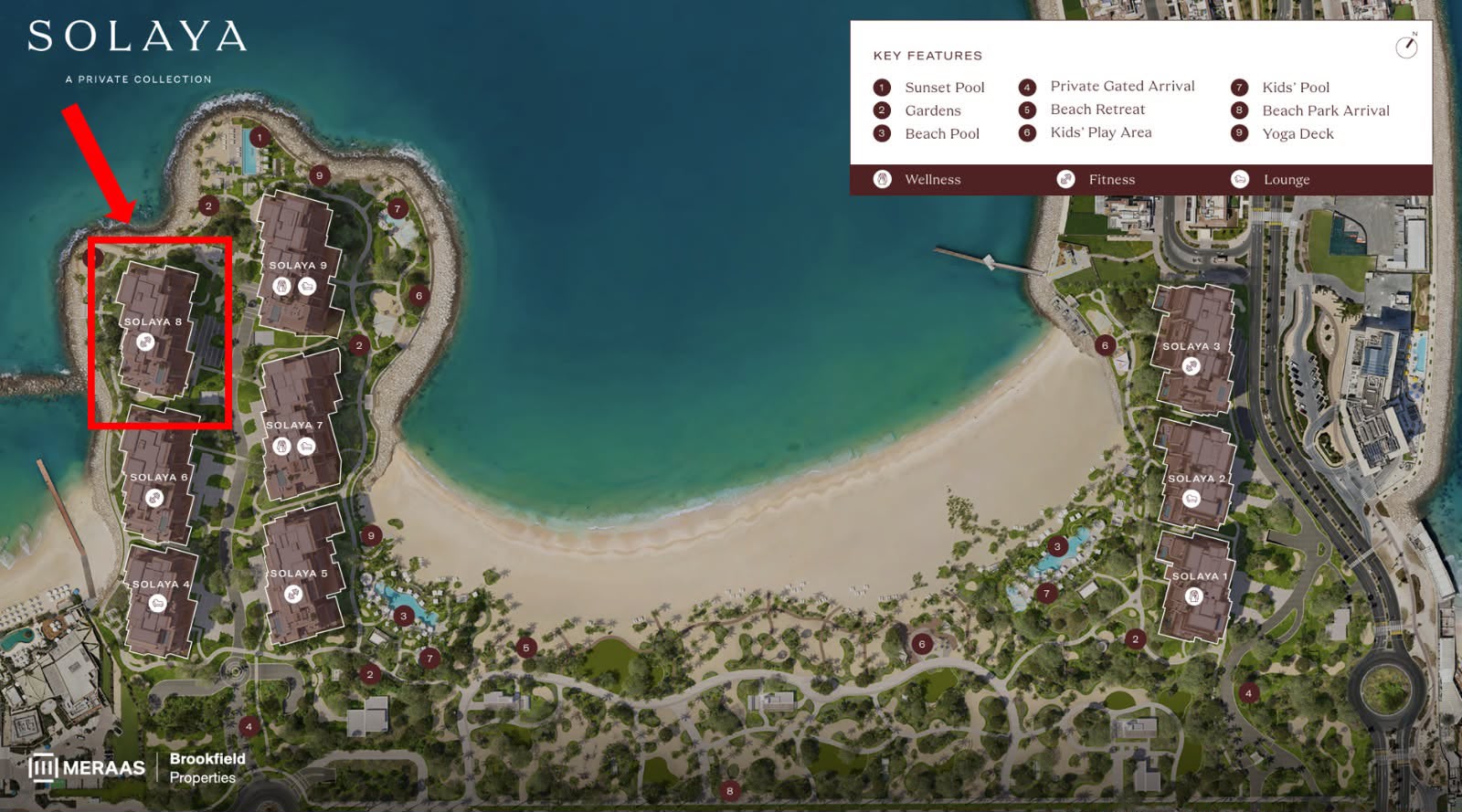 Solaya masterplan with Building 8 marked
